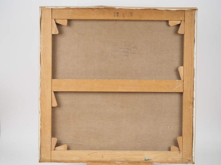 A. VIGNOLES.  "le parc en hiver" Huile sur toile, signée en bas à gauc