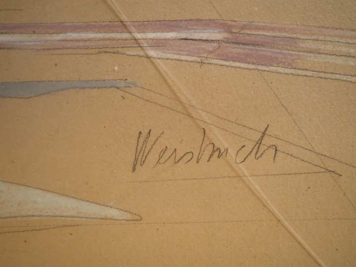 Claude WEISBUCH. Etude de personnages" Dessin signé en bas à droite  D