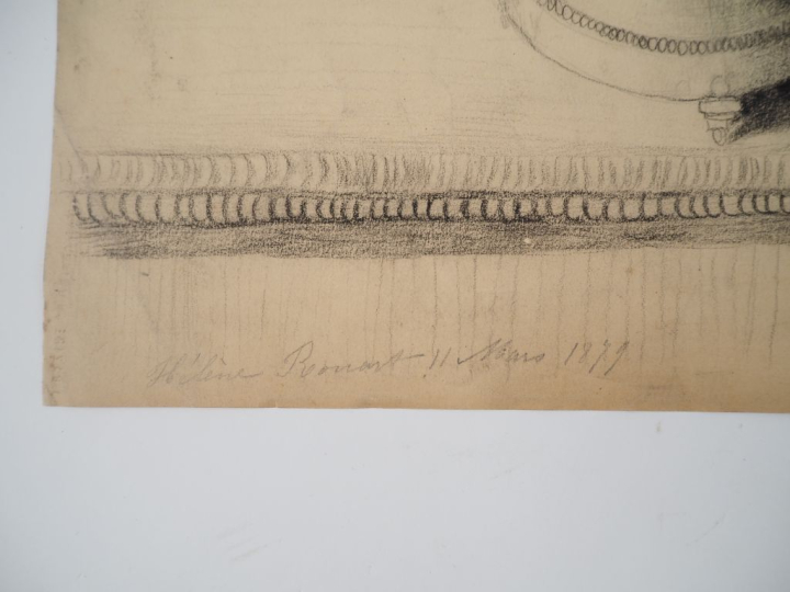 Ecole française fin XIXème.  Carton à dessin contenant 20 dessins, cro