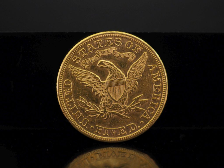 Pièce de 5 Dollars or, 1886. FRAIS ACHETEURS 10% HT.   