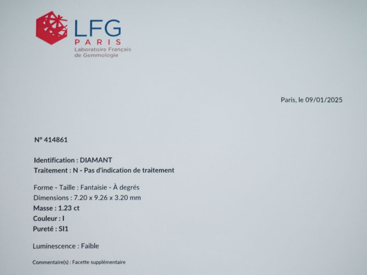 Bague en or blanc 750, sertie en son centre d'un émerauden de Colombie