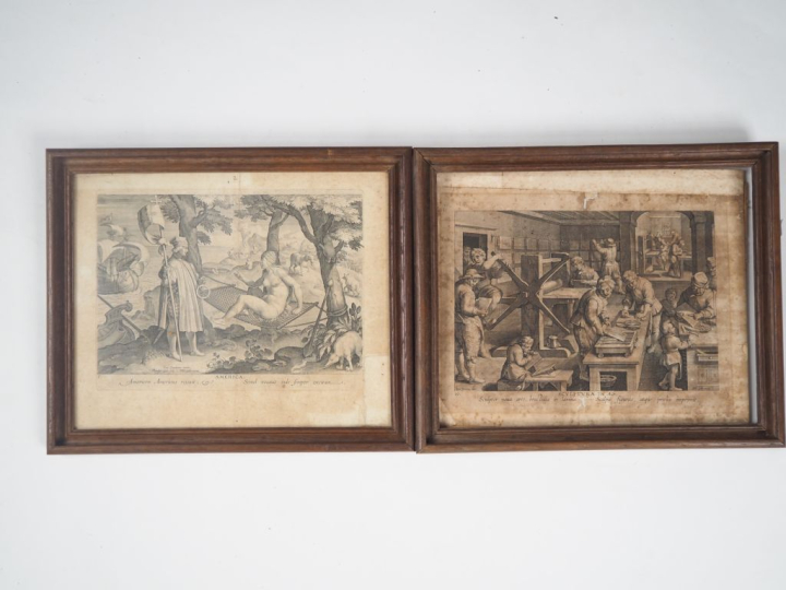 Ensemble de 20 gravures en noir d'après COLLAERT et Philippe GALLE.