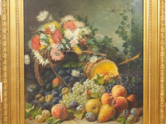Vente aux enchères A. TRINQUIER.  "natures mortes" Paire d'huiles sur toile, une signée e