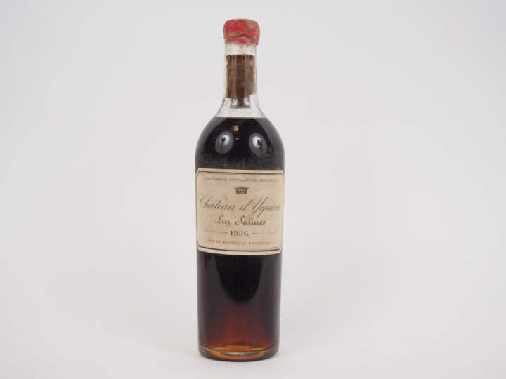 1 BOUTEILLE CHÂTEAU D'YQUEM 1er CCS SAUTERNES - 1936 - HEP-MEP/BOUCHON
