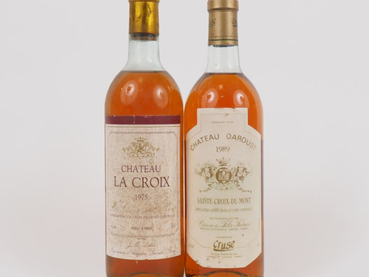 2 BOUTEILLES SAINTE CROIX DU MONT : 1 CHÂTEAU LA CROIX J. M. DULAC 198