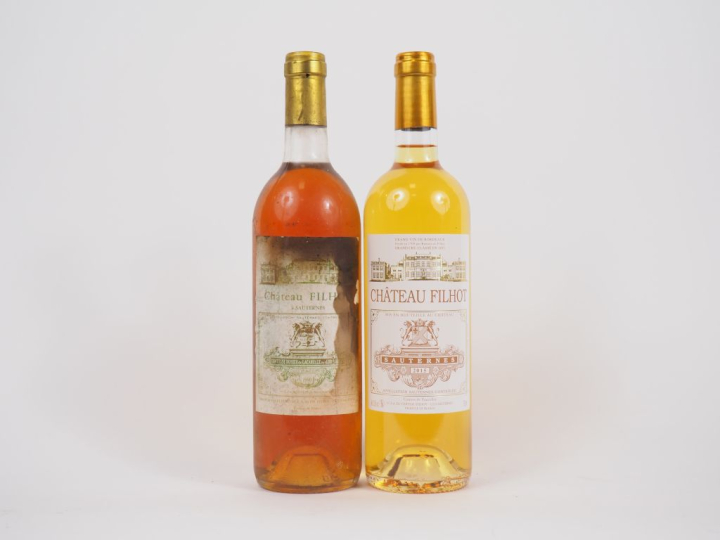 2 BOUTEILLES CHÂTEAU FILHOT 1er cc SAUTERNES : 1 de 1990 - LB - ETF/1 