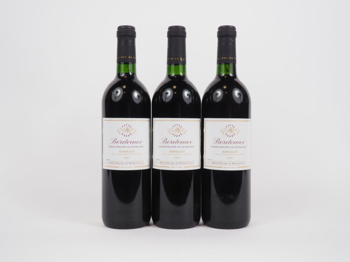 3 BOUTEILLES BARON PHILIPPE DE ROTHSCHILD BORDEAUX - 2000 - BG