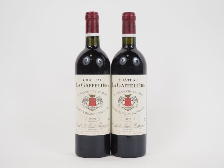 2 BOUTEILLES CHÂTEAU LA GAFFELIÈRE 1er GCC ST EMILION - 2003 - 1 BG