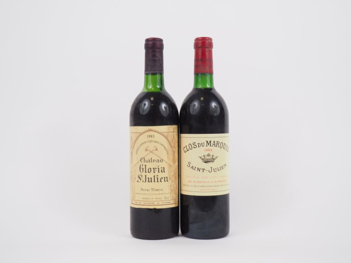 2 BOUTEILLES ST JULIEN : 1 CLOS DU MARQUIS 1984 - BG/1 CHÂTEAU GLORIA 
