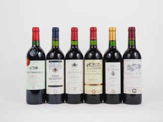 Vente aux enchères 6 BOUTEILLES BORDEAUX : 1 CHÂTEAU PIERROUSSELLES 2001 /1 CHÂTEAU VIEUX