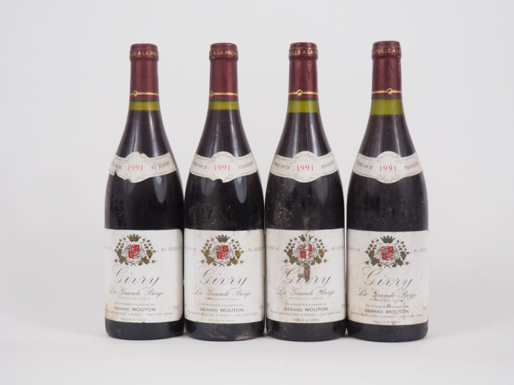 4 BOUTEILLES GIVRY "LA GRANDE BERGE" G. MOUTON - 1991 - BS/1 ETA