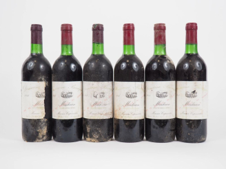 Vente aux enchères 6 BOUTEILLES DOMAINE BARREJAT MADIRAN - 1984 - BG/ETA/BS/1 CAPS ABIMÉE