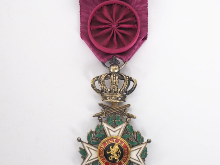 BELGIQUE  ORDRE DE LEOPOLD (1832) Croix d’officier à titre militaire r