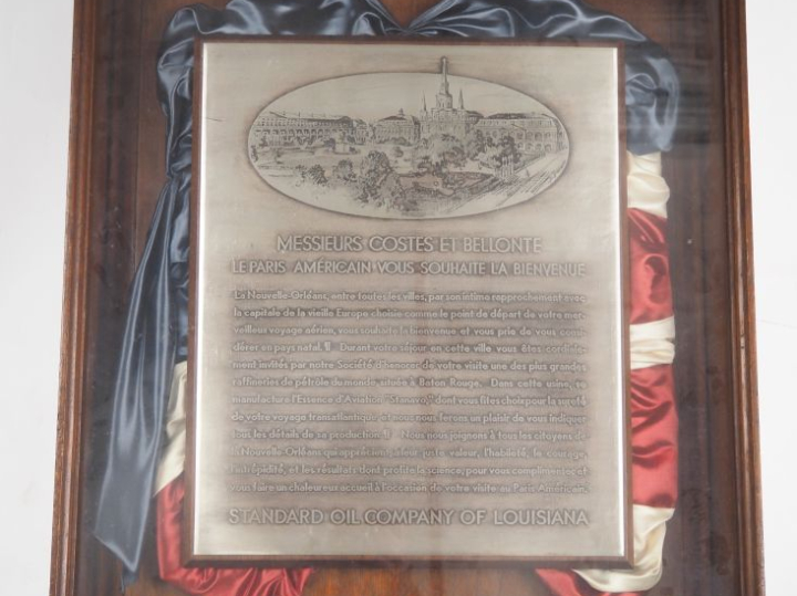 « MESSIEURS COSTES ET BELLONTE, LE PARIS AMERICAIN VOUS SOUHAITE LA BI