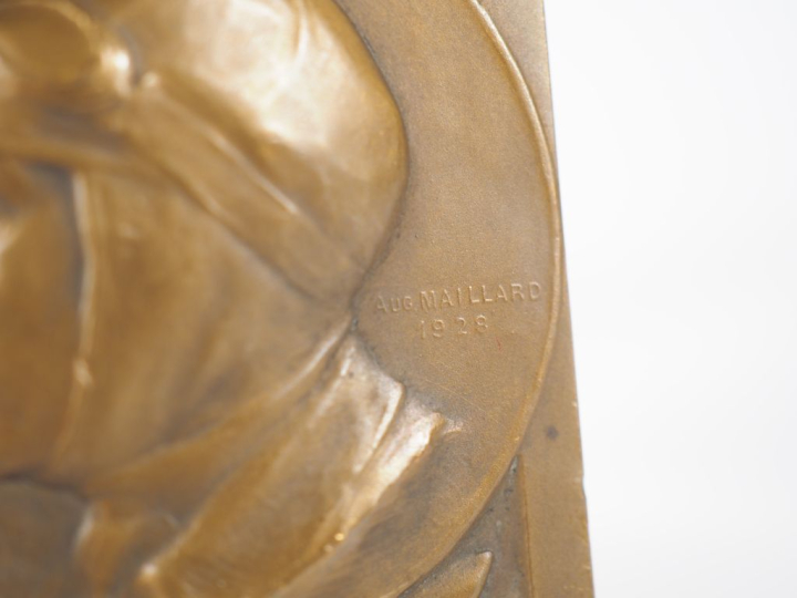 Auguste MAILLARD. 1928  Médaille (plaque) en bronze Costes et Le Brix.