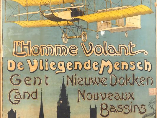 RATINCKX Frères à Anvers.  Affiche de l'Aéro club des Flandres pour la