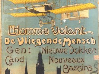 Vente aux enchères RATINCKX Frères à Anvers.  Affiche de l'Aéro club des Flandres pour la