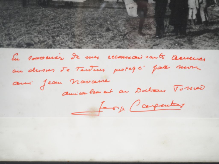 Photographie noir et blanc du boxeur aviateur Georges CARPENTIER.  Déd