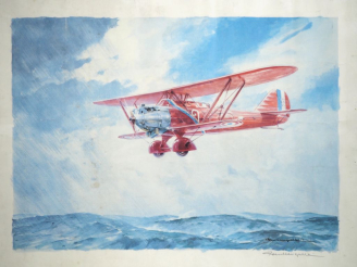 Vente aux enchères Paul LANGELEE.  "le point d'interrogation en vol" Lithographie contres