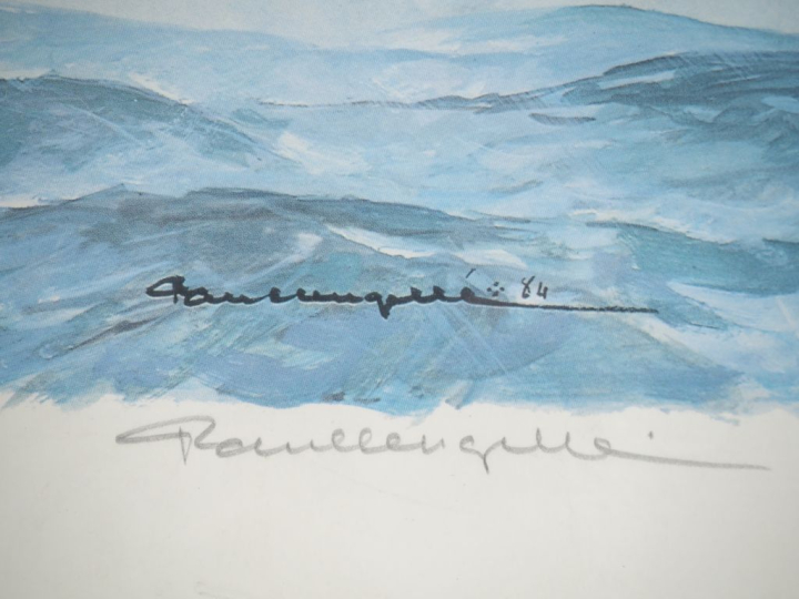 Paul LANGELEE.  "le point d'interrogation en vol" Lithographie contres