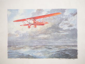 Vente aux enchères Paul LANGELEE.  "le point d'interrogation en vol"  Lithographie contre