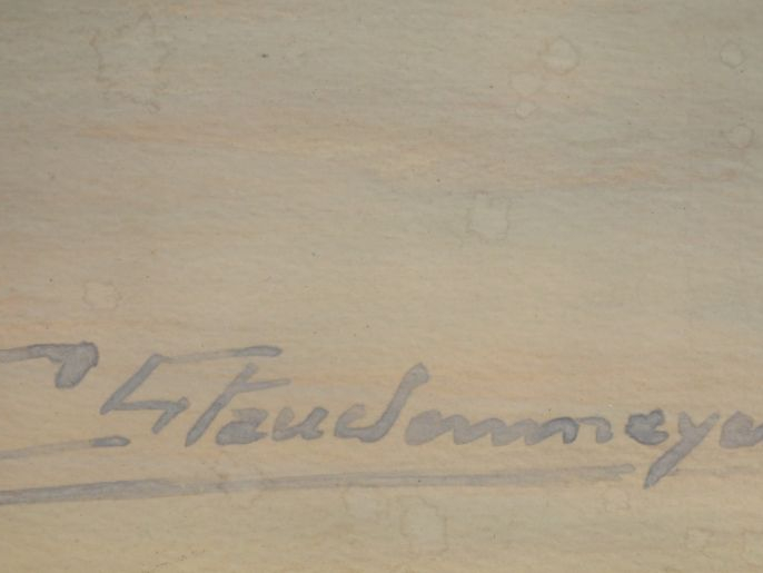 STANDMEYER.  "marodeur B 26" Gouache, signée en bas à droite.  Dim. 40