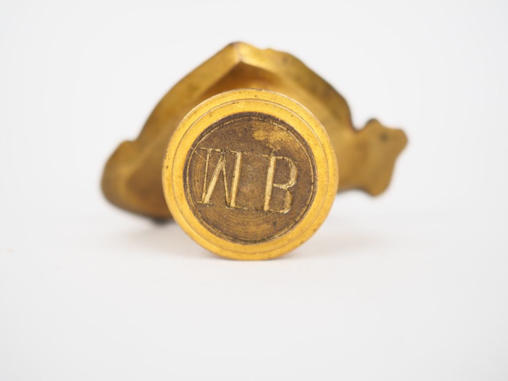 Cachet Napoléon III fin XIXème en bronze et ivoire figurant un buste d