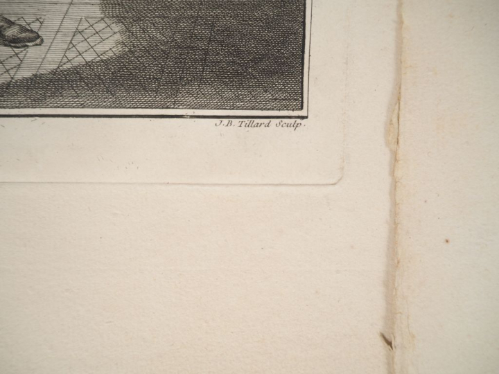 Suite de 7 gravures en noir par TILLARD d'après SAINT AUBIN, "Mes gens