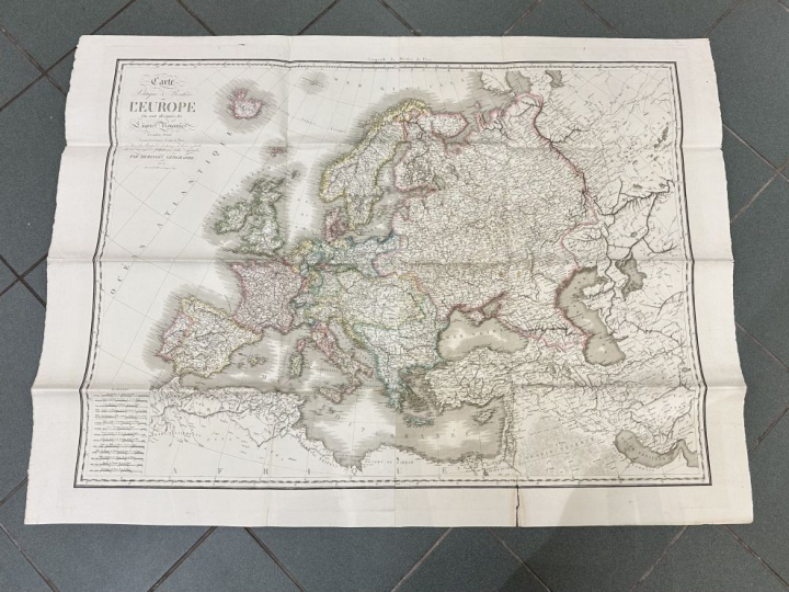 Lot de 2 cartes :  HERISSON. - Carte routière d'Italie. 1831 - Carte p