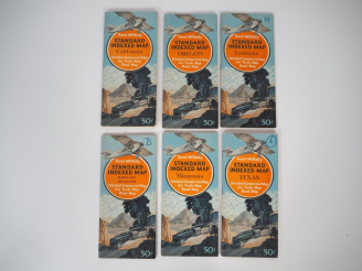 Vente aux enchères STANDARD INDEXED AND TRAILS MAPS par Rand Mc Nally. Ensemble de 6 cart
