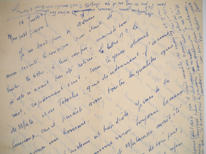 BOUSQUET (Joë). MAGNIFIQUE CORRESPONDANCE INÉDITE ADRESSÉE À GINETTE A