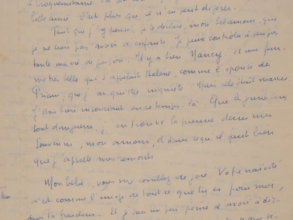 BOUSQUET (Joë). ENSEMBLE DE 5 LETTRES INCOMPLÈTES ADRESSÉES À GINETTE 