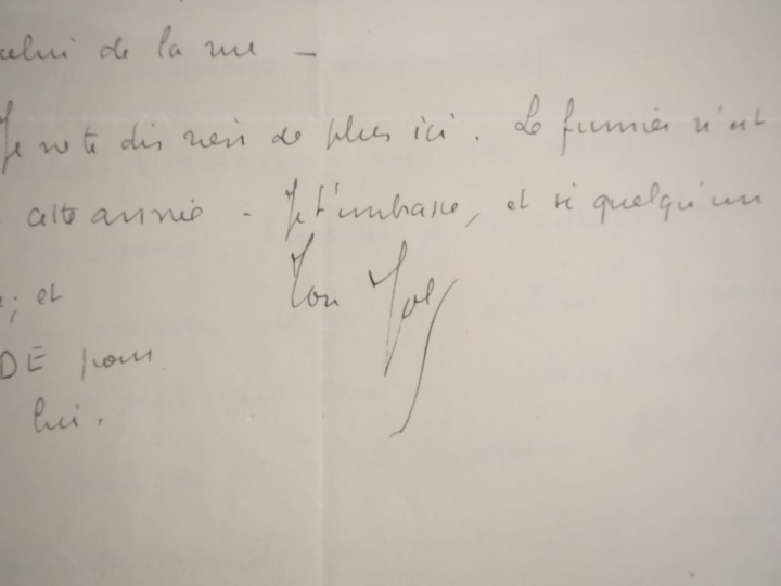 BOUSQUET (Joë). LETTRE AUTOGRAPHE signée adressée à une femme. Une pag