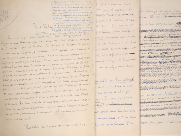 BOUSQUET (Joë). PAUL VALÉRY. 42 ff. (27 X 21 cm) de papier filigrané S