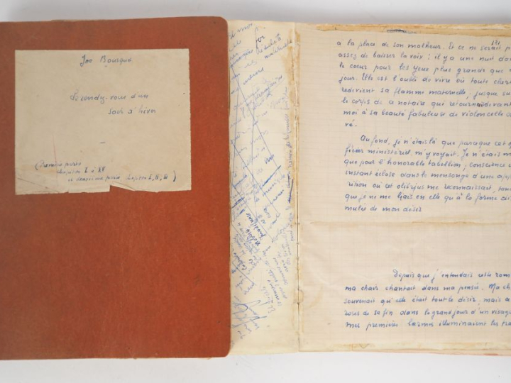 BOUSQUET (Joë). LE RENDEZ-VOUS D’UN SOIR D’HIVER. Deux cahiers in-4 : 