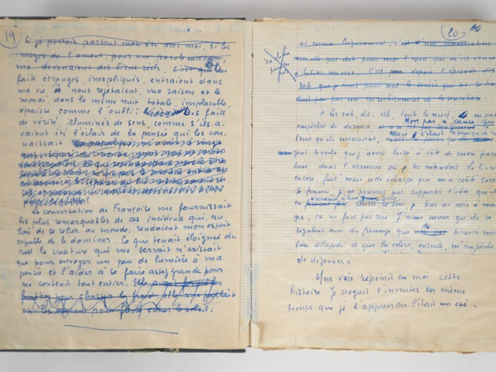 BOUSQUET (Joë). LE PASSEUR S’EST ENDORMI. Cahier in-4 ½ toile vert lie