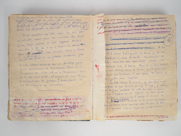 BOUSQUET (Joë). LE PASSEUR S’EST ENDORMI. Cahier in-4 ½ toile vert lie
