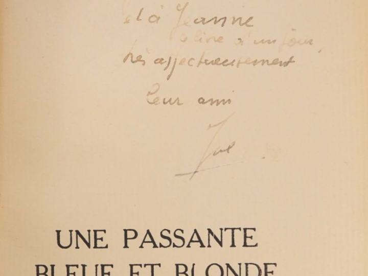 BOUSQUET (Joë). UNE PASSANTE BLEUE ET BLONDE. P., Debresse, 1934. In-1