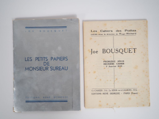 Vente aux enchères BOUSQUET (Joë). LES PETITS PAPIERS DE MONSIEUR SUREAU. P., Debresse, 1