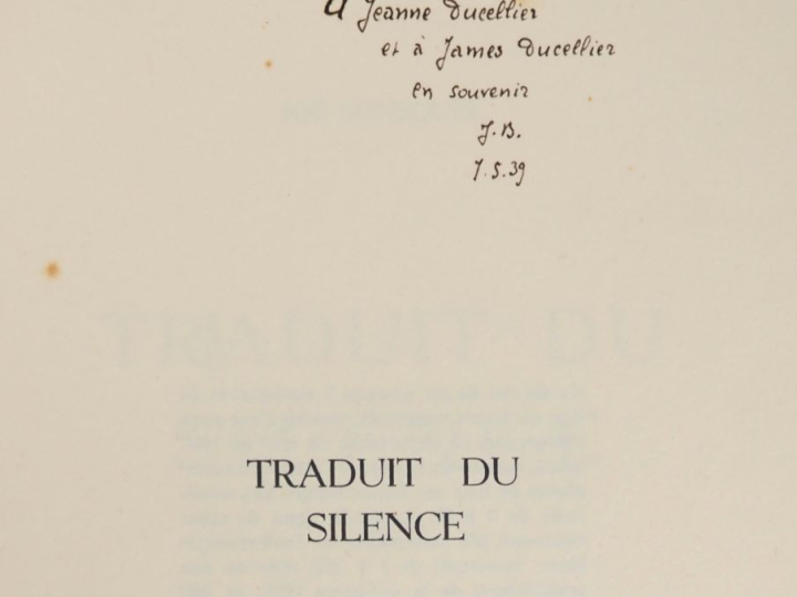 BOUSQUET (Joë). TRADUIT DU SILENCE. P., Les Cahiers du Journal des Poè