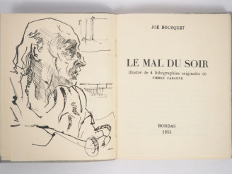 Vente aux enchères BOUSQUET (Joë). LE MAL DU SOIR. P., Bordas, 1953. In-16 carré broché, 