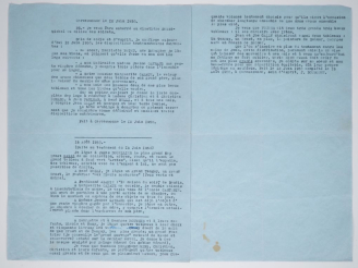 Vente aux enchères BOUSQUET (Joë). TESTAMENT TAPUSCRIT. Deux feuillets (295 X 210 mm) pap