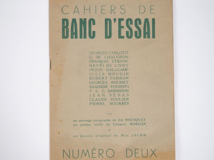 CAHIERS DE BANC D’ESSAI. Numéro deux. Carcassonne, Cahiers de Banc d’e
