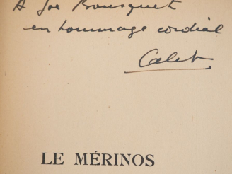 Vente aux enchères CALET (Henri). LE MÉRINOS. Roman. P., Gallimard, 1937. In-12 broché. D