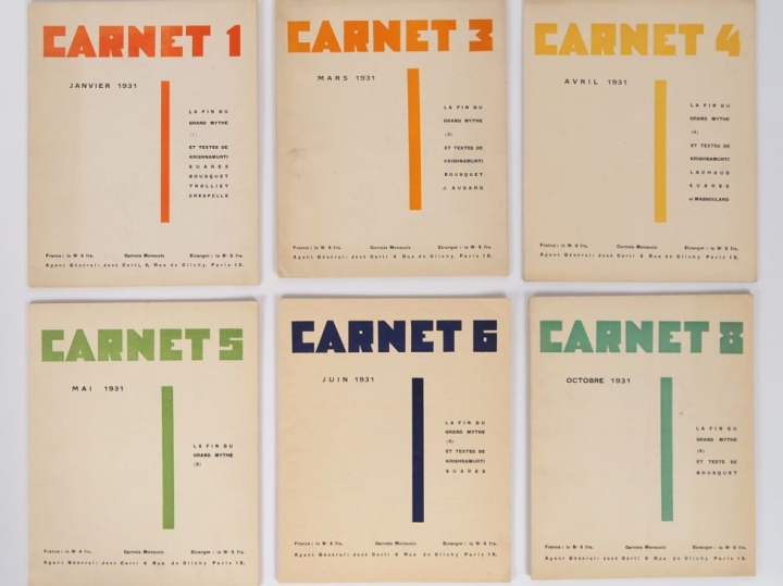 CARNET. Numéros 1-3-4-5-6-8. Paris, José Corti, 1931. Six plaquettes i