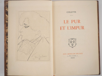 Vente aux enchères COLETTE. LE PUR ET L’IMPUR. Paris, Aux Armes de France, 1941. In-8 ½ b