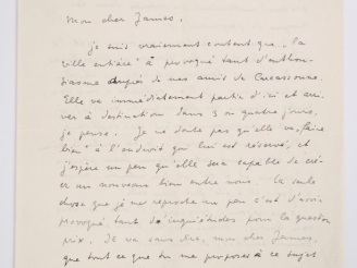 Vente aux enchères ERNST (M.). LETTRE AUTOGRAPHE signée adressée aux Ducellier. Deux page