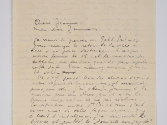 Vente aux enchères ERNST (M.). LETTRE AUTOGRAPHE signée adressée aux Ducellier. Deux page