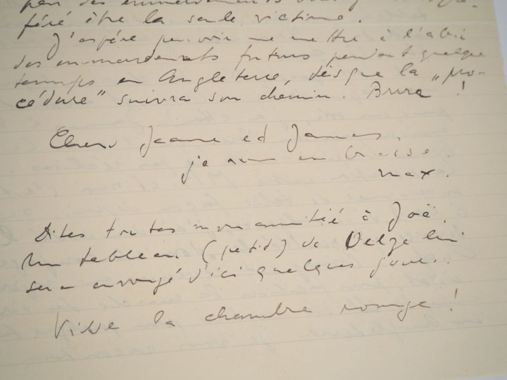 ERNST (M.). LETTRE AUTOGRAPHE signée adressée aux Ducellier. Deux page