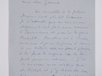 Vente aux enchères ERNST (M.). LETTRE AUTOGRAPHE signée adressée à James Ducellier. Une p
